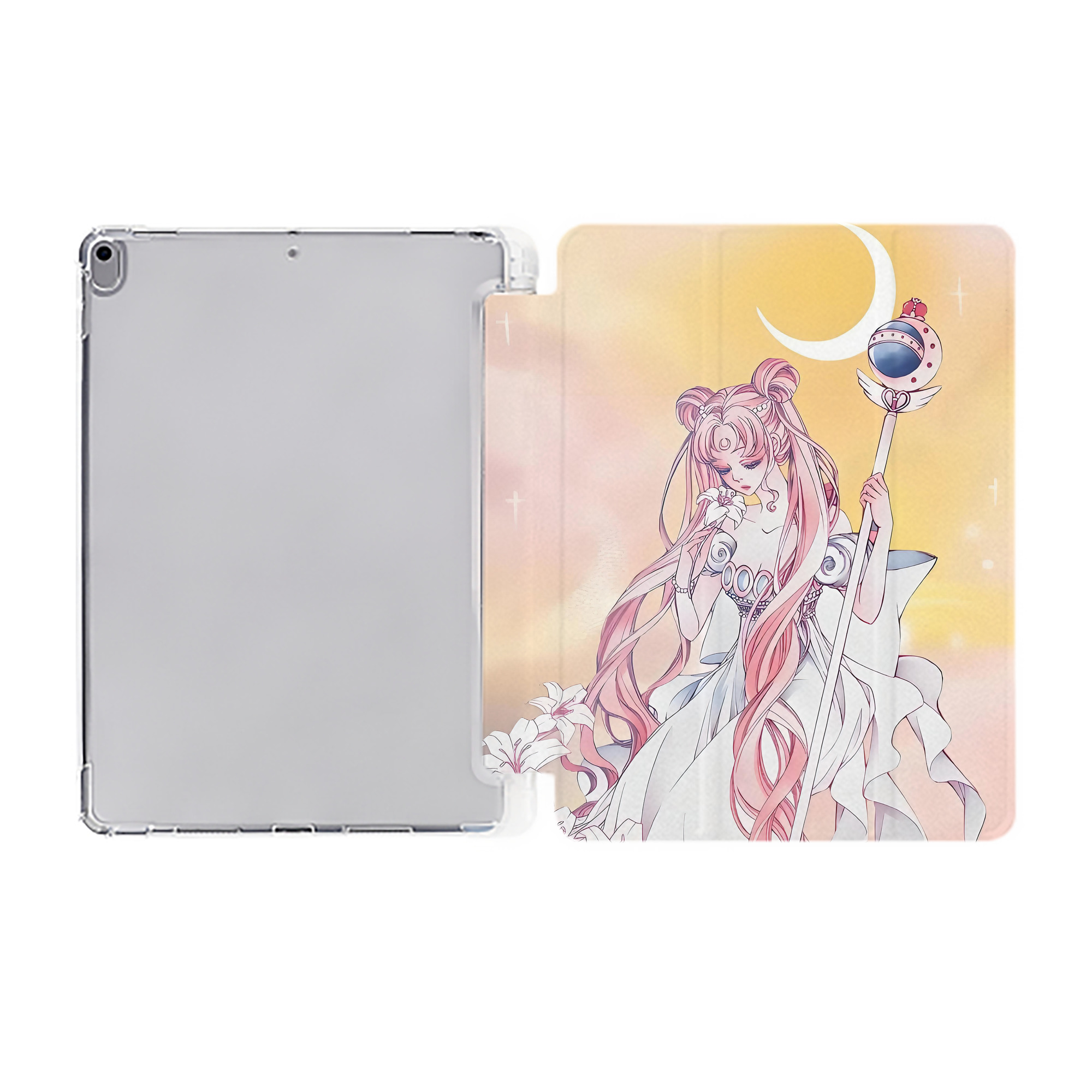 （画像用） 美少女戦士セーラームーン Sailor Moon IPad ケース ペン収納付き 三つ折りスタンド PUレザー×シリコン 対応機種9.5/10.5/10.9インチ
